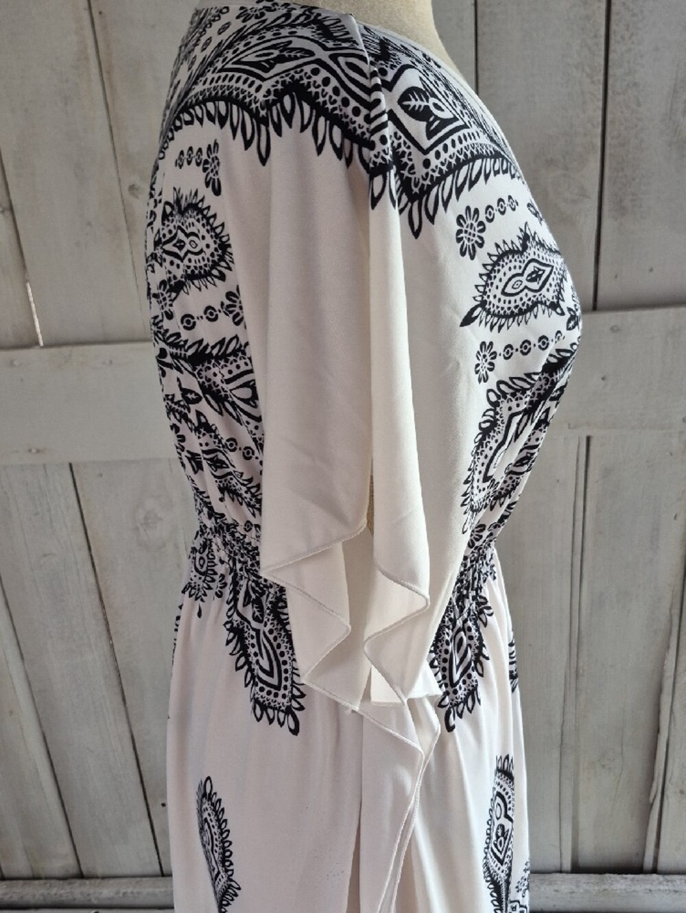 INC International Concepts White Tunic with Black Boho Print - Picture 8 of 8